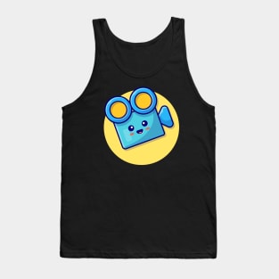 Cute Camera Movie Cartoon Vector Icon Illustration Tank Top